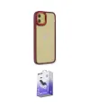 ieg™ iPhone 12 Kılıf Eksen Doku Prime - Siyah Bilvis 5in1 5D Magic Hayalet Cam Ekran Koruyucu