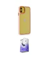 ieg™ iPhone 12 Kılıf Eksen Doku Prime - Siyah Bilvis 5in1 5D Magic Hayalet Cam Ekran Koruyucu