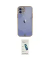 ieg™ iPhone 12 Kılıf Eksen Minimal Koleksiyonu - Şeffaf Pasifik Cam Ekran Koruyucu