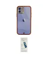 ieg™ iPhone 12 Kılıf Eksen Minimal Koleksiyonu - Şeffaf Pasifik Cam Ekran Koruyucu