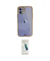 ieg™ iPhone 12 Kılıf Eksen Minimal Koleksiyonu - Şeffaf Pasifik Cam Ekran Koruyucu