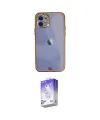 ieg™ iPhone 12 Kılıf Eksen Minimal Koleksiyonu - Siyah Bilvis 5in1 3D Magic Cam Ekran Koruyucu