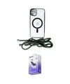 ieg™ iPhone 12 Kılıf Eksen Özel Seri - Siyah Bilvis 5in1 5D Magic Hayalet Cam Ekran Koruyucu