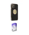 ieg™ iPhone 12 Kılıf İz Form Serisi - Siyah Bilvis 5in1 3D Magic Cam Ekran Koruyucu