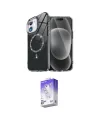 ieg™ iPhone 12 Kılıf Kıvılcım Form Prime - Siyah Bilvis 5in1 3D Magic Cam Ekran Koruyucu