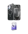 ieg™ iPhone 12 Kılıf Kıvılcım Form Prime - Siyah Bilvis 5in1 5D Magic Hayalet Cam Ekran Koruyucu