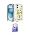 ieg™ iPhone 12 Kılıf Kozmos Doku - Siyah Bilvis 5in1 5D Magic Hayalet Cam Ekran Koruyucu