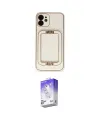 ieg™ iPhone 12 Kılıf Kozmos Minimal Prime - Siyah Bilvis 5in1 3D Magic Cam Ekran Koruyucu