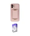 ieg™ iPhone 12 Kılıf Kozmos Minimal Prime - Siyah Bilvis 5in1 3D Magic Cam Ekran Koruyucu