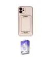 ieg™ iPhone 12 Kılıf Kozmos Minimal Prime - Siyah Bilvis 5in1 3D Magic Cam Ekran Koruyucu
