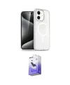 ieg™ iPhone 12 Kılıf Nova Asil Prime - Siyah Bilvis 5in1 5D Magic Hayalet Cam Ekran Koruyucu