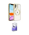 ieg™ iPhone 12 Kılıf Nova Işık Özel Seri - Siyah Bilvis 5in1 5D Magic Hayalet Cam Ekran Koruyucu