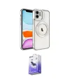ieg™ iPhone 12 Kılıf Nova Işık Özel Seri - Siyah Bilvis 5in1 5D Magic Hayalet Cam Ekran Koruyucu