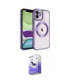 ieg™ iPhone 12 Kılıf Nova Işık Özel Seri - Siyah Bilvis 5in1 5D Magic Hayalet Cam Ekran Koruyucu