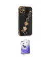 ieg™ iPhone 12 Kılıf Nova Işık Prime - Siyah Bilvis 5in1 5D Magic Hayalet Cam Ekran Koruyucu