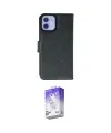 ieg™ iPhone 12 Kılıf Siluet Işık Serisi - Siyah Bilvis 5in1 3D Magic Cam Ekran Koruyucu