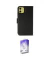 ieg™ iPhone 12 Kılıf Siluet Işık Serisi - Siyah Bilvis 5in1 3D Magic Cam Ekran Koruyucu