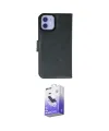 ieg™ iPhone 12 Kılıf Siluet Işık Serisi - Siyah Bilvis 5in1 5D Magic Hayalet Cam Ekran Koruyucu
