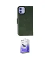 ieg™ iPhone 12 Kılıf Siluet Işık Serisi - Siyah Bilvis 5in1 5D Magic Hayalet Cam Ekran Koruyucu
