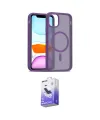 ieg™ iPhone 12 Kılıf Siluet Minimal Prime - Siyah Bilvis 5in1 5D Magic Hayalet Cam Ekran Koruyucu