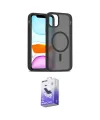 ieg™ iPhone 12 Kılıf Siluet Minimal Prime - Siyah Bilvis 5in1 5D Magic Hayalet Cam Ekran Koruyucu