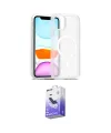 ieg™ iPhone 12 Kılıf Siluet Minimal Prime - Siyah Bilvis 5in1 5D Magic Hayalet Cam Ekran Koruyucu