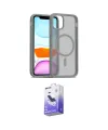 ieg™ iPhone 12 Kılıf Siluet Minimal Prime - Siyah Bilvis 5in1 5D Magic Hayalet Cam Ekran Koruyucu
