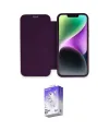 ieg™ iPhone 12 Kılıf Siluet Minimal Serisi - Siyah Bilvis 5in1 3D Magic Cam Ekran Koruyucu
