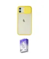 ieg™ iPhone 12 Kılıf Vadi Çizgi - Siyah Bilvis 5in1 3D Magic Cam Ekran Koruyucu
