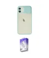 ieg™ iPhone 12 Kılıf Vadi Çizgi - Siyah Bilvis 5in1 3D Magic Cam Ekran Koruyucu
