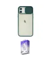 ieg™ iPhone 12 Kılıf Vadi Çizgi - Siyah Bilvis 5in1 3D Magic Cam Ekran Koruyucu