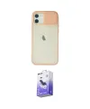 ieg™ iPhone 12 Kılıf Vadi Çizgi - Siyah Bilvis 5in1 5D Magic Hayalet Cam Ekran Koruyucu