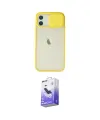 ieg™ iPhone 12 Kılıf Vadi Çizgi - Siyah Bilvis 5in1 5D Magic Hayalet Cam Ekran Koruyucu