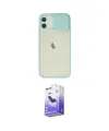 ieg™ iPhone 12 Kılıf Vadi Çizgi - Siyah Bilvis 5in1 5D Magic Hayalet Cam Ekran Koruyucu