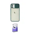 ieg™ iPhone 12 Kılıf Vadi Çizgi - Siyah Bilvis 5in1 5D Magic Hayalet Cam Ekran Koruyucu