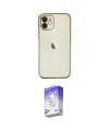 ieg™ iPhone 12 Kılıf Vadi Minimal - Siyah Bilvis 5in1 3D Magic Cam Ekran Koruyucu