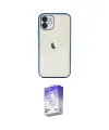 ieg™ iPhone 12 Kılıf Vadi Minimal - Siyah Bilvis 5in1 3D Magic Cam Ekran Koruyucu