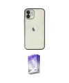 ieg™ iPhone 12 Kılıf Vadi Minimal - Siyah Bilvis 5in1 3D Magic Cam Ekran Koruyucu