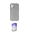 ieg™ iPhone 12 Kılıf Yadigar Yansıma Serisi - Siyah Bilvis 5in1 3D Magic Cam Ekran Koruyucu