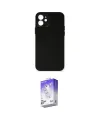 ieg™ iPhone 12 Kılıf Yadigar Yansıma Serisi - Siyah Bilvis 5in1 3D Magic Cam Ekran Koruyucu
