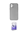 ieg™ iPhone 12 Kılıf Yadigar Yansıma Serisi - Siyah Bilvis 5in1 5D Magic Hayalet Cam Ekran Koruyucu