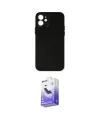 ieg™ iPhone 12 Kılıf Yadigar Yansıma Serisi - Siyah Bilvis 5in1 5D Magic Hayalet Cam Ekran Koruyucu