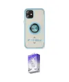 ieg™ iPhone 12 Kılıf Yörünge Çizgi - Siyah Bilvis 5in1 3D Magic Cam Ekran Koruyucu