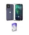 ieg™ iPhone 12 Kılıf Zirve Doku - Siyah Bilvis 5in1 3D Magic Cam Ekran Koruyucu