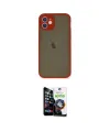 ieg™ iPhone 12 Mini Kılıf Ahenk Çizgi Serisi - Şeffaf Temperli Cam Ekran Koruyucu