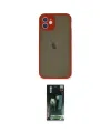 ieg™ iPhone 12 Mini Kılıf Ahenk Çizgi Serisi - Siyah 360 Mat Full Body Arka Koruyucu