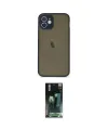 ieg™ iPhone 12 Mini Kılıf Ahenk Çizgi Serisi - Siyah 360 Mat Full Body Arka Koruyucu