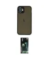 ieg™ iPhone 12 Mini Kılıf Ahenk Çizgi Serisi - Siyah 360 Mat Full Body Arka Koruyucu