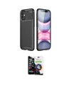 ieg™ iPhone 12 Mini Kılıf Eksen Form Prime - Şeffaf Temperli Cam Ekran Koruyucu