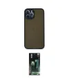 ieg™ iPhone 12 Pro Kılıf Ahenk Çizgi Serisi - Siyah 360 Mat Full Body Arka Koruyucu